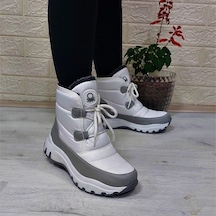 Benetton 50040 Beyaz İçi Kürklü Kaymaz Taban Bayan Kar Botu 001