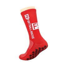 3'lü Taban Koku Önleyici Yapışkanlı Kaymaz Futbol Çorapları Spor Çorapları-kırmızı