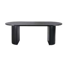 Zeno Oval Ahşap Bohem Yemek Masası 90x180 Siyah
