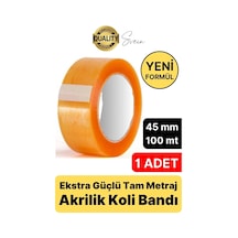 Ekstra Güçlü Yeni Formül 1 Adet 45 Mm X 100 Mt Koli Bandı Şeffaf Dayanıklı Bant Taşınma Ambalaj