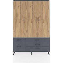 Arges Dolap 5 Raflı 5 Çekmeceli Tek Askılı 132x30x195 Antrasit-çam/antrasit Atlas Çam/antrasıt Arges Dolap 5 Raflı 5 Çekmeceli Tek Askılı 132x30x195 Antrasit-çam/antrasit Atlas Çam/antrasıt