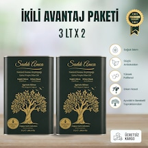 Erken Hasat Soğuk Sıkım Natürel Sızma Zeytinyağı 3 Lt.x2 Özel Tasarım Teneke