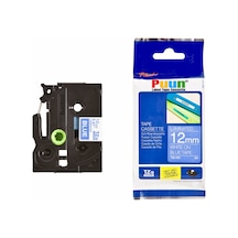 Puun Brother P-Touch TZE-535 12MM x 8m Mavi Üzerine Beyaz Uyumlu