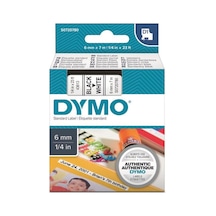 Dymo D1 Yedek Şerit Beyaz/Siyah 6Mm X 7Mt 43613