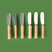 Cheff Star 6'lı Tereyağı Bıçağı - Gri / Açık Kahverengi - 11 Cm Çok Renkli
