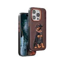 Venco Apple İphone 15 Pro Perma Desenli Kapak - Koyu Kahve 0.2M-Çok Renkli