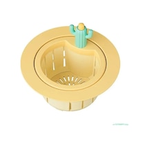 Novahub Yenilikçi Kaktüs Mutfak Atık Süzgeç Boşaltma Sepeti Çok Fonksiyonlu Yeşil Kaktüs Lavabo Filtresi Net Siyah Nikel