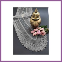Bezos Kadife Detaylı Runner, Çeyizilk Tek Runner 120x30cm Rengaren Çok Renkli