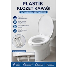 Oval Klozet Kapağı Plastik Alttan Sıkmalı Standart Model Beyaz