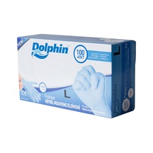 Dolphin Pudrasız Nitril Eldiven Mavi L 100'lü