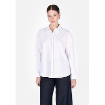 Colin's Colins Regular Fit Shirt Neck Düz Kadın Beyaz Uzun Kol Gömlek Cl1073690 Q1.v1 Wht Beyaz