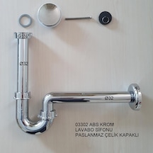 Adell Abs Krom Lavabo Sifonu Paslanmaz Çelik Kapaklı