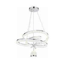 Eray Aydınlatma 6011-500 Tek Toplu Krom Led Avize Gümüş