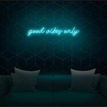 Good Vibes Only Yazılı Neon Tabela Turkuaz