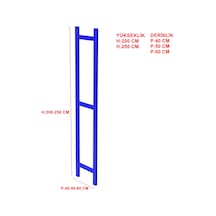1 Adet Depo Rafı Hafif Rack Ayak Mavi-60x200 Cm-1.50 Mm Mavi
