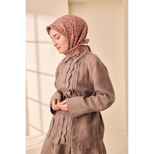 Silk Home Twill İpek Eşarp 11479-21 Parlak Turuncu, Vizon