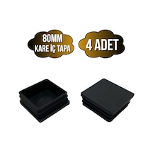 Kare Demir Profil İç Tapa Geçme Plastik Ayak Geçme Koruma Plastiği 80mm 4 Adet Siyah