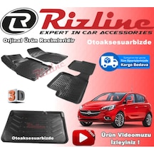 Opel Corsa E 3D Paspas+Bagaj Havuzu Siyah 2014-2019 Arası Rizline