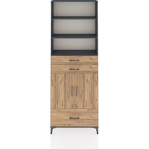Arges Dolap 5 Raflı 3 Çekmeceli 2 Kapaklı 88x30x243 Antrasit-çam Antrasit
