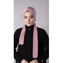 Hürrem Bone Pudra Pratik Hazır Geçmeli Tesettür Bone Sandy Kumaş Atkılı 2204 06 Pudra