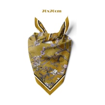 Golden Blossom Desen 70 70cm Bandana/fular Çok Renkli