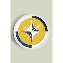 Soyut - Geometrik Temalı Modern Duvar Saati - 35cm - Önü Camlı Beyaz Kasa - Sessiz Mekanizma-jh0320 Beyaz