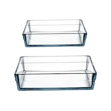 Paşabahçe 159129 Borcam Premium Kare Tepsi Set 59314-59304 Fma05209 Fma99930 159 Şeffaf