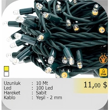 Elektrikhouse Led Peri Işığı 10 Metre Sarı
