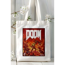 Art Hediye Doom Oyun Baskılı Omuz Çanta Kişiye Özel Model 14 Çok Renkli