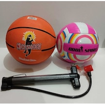 Janva Janva Basketbol Topu Voleybol Topu Ve Kaliteli Şişirme Pompası Beyaz