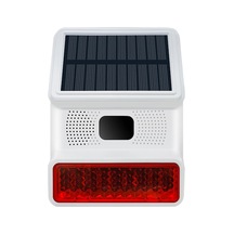 433mhz Kablosuz Güneş Enerjili Sesli Işık Alarmı, Entegre 1000ma Pil, Ip65 Su Geçirmez, Kızılötesi Algılama, 100db+ Ses Basıncı