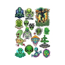 Uzaylılar Sticker Set 11 20 Parça Telefon, Tablet, Defter, Laptop Sticker