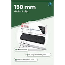 Mekanik Kumpas 150 Mm Metal Hassas Ölçüm Aleti Plastik Kutulu İç