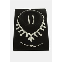 Yaprak Taşlı Lüks Set Kolye 11