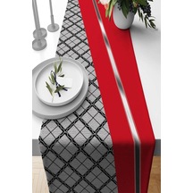 Kırmızı Ekoseli Desen Premium Masa Örtüsü Runner Rnr579n11