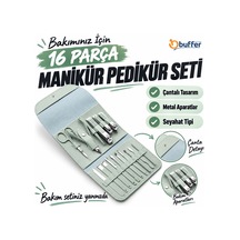 Yerliçöppoşeti Kendiliğininden Çantalı Seyahat Tipi 16 Parça Manikür Pedikür Seti