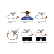 Ganzhoushop Sobası Soba Ocak Lixada Gaz Brülör Adaptör + Ju Gümüş