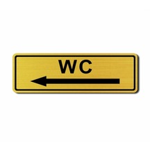 Wc Sol Yön Kapı Duvar Uyarı - Yönlendirme Levhası Altın Tabela (540575692)