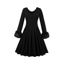 Barbora Kürk Detaylı Kadın Elbise 1701siyah2