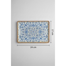 12'li Flora Dikdörtgen Kayık Tabak 24.17cm Dijital Tiara-a Rinart Krem