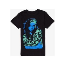 Noıssey Kırmızı Etiket Gala Billie Eilish Neon Portrait Girls T-shirt 25 06227 Siyah
