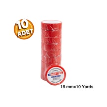 Elektrik Izole Bandı Kırmızı 10 Adet Elektrik Bandı