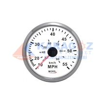 MORS SÜRAT GÖSTERGESİ 55MPH BEYAZ 100MM 12-24V HORTUM VE PİTOTLU