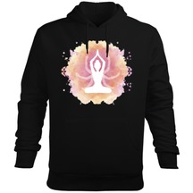 Yoga - Meditasyon Lotus Erkek Kapüşonlu Hoodie Sweatshirt (529804601)