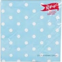 Roll- Up Mavi Puantiyeli Kağıt Peçete 33X33 Cm 20'Li