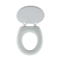 Lüks Klozet Kapağı Desenli Düz Kalın Süngerli Royaleks-14054 Beyaz