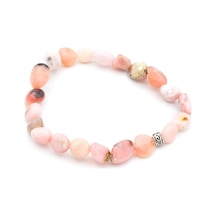Hakiki Amorf Kesim Doğal Pembe Opal Taşi Bileklik 002 Pembe