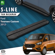 S-Dizayn Ford Tourneo Custom Kısa Şase S-Line Siyah Yan Basamak 2