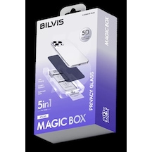 Apple İphone 16 Bilvis 5in1 5d Magic Hayalet Cam Ekran Koruyucu - Siyah