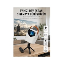 Hd Ayaklı Portatif Projeksiyon Cihazı Bluetooth Wifi Akıllı Android İşlemcili Çok Renkli